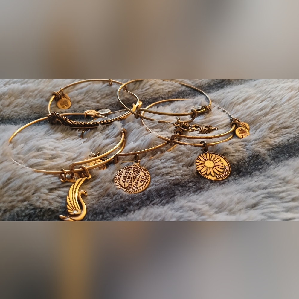ALEX AND ANI Gold Charm Bracelet Lot